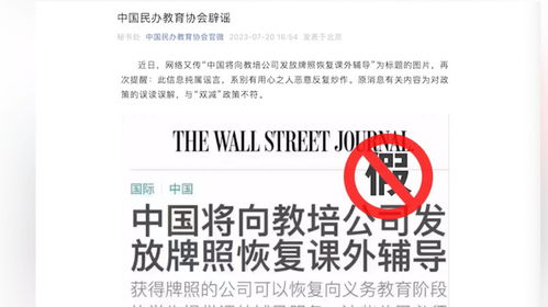 中国将向教培公司发放牌照 中国民办教育协会 纯属谣言